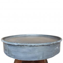 Acquista Tavolino da Caffè in Legno Massello Recuperato 60x45 cm Argento con riferimento GHV-244511 della ditta GARDENHOME