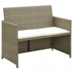 Acquista Divano da Giardino a 2 Posti con Cuscini Beige in Polyrattan con riferimento GHV-46396 della ditta GARDENHOME