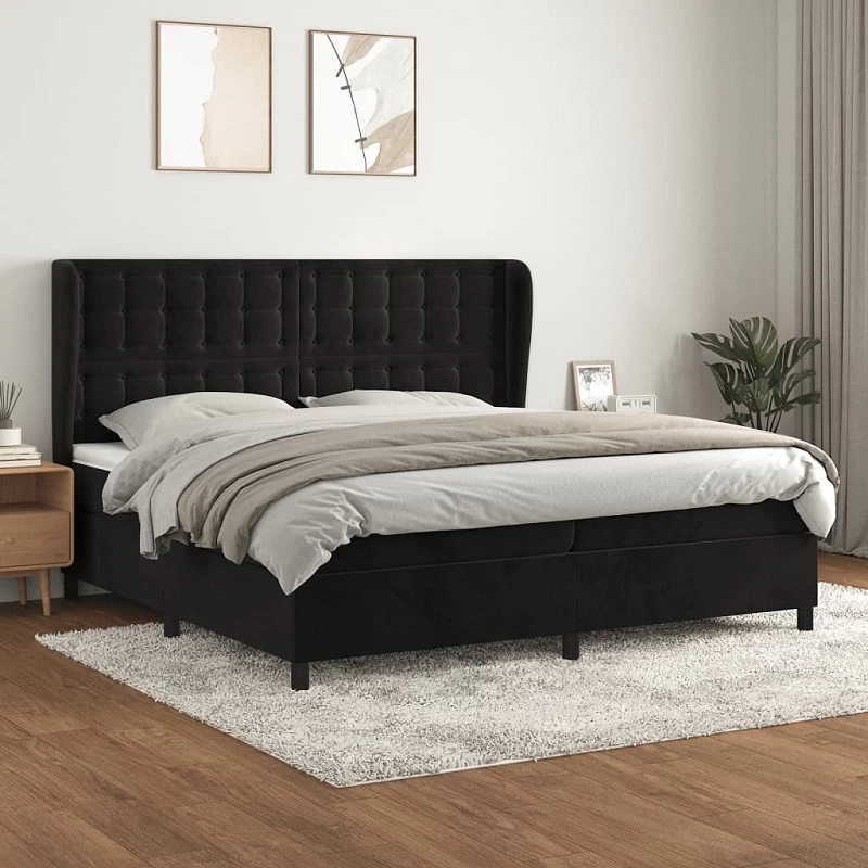 Acquista Giroletto a Molle con Materasso Nero 200x200 cm in Velluto con riferimento GHV-3129473 della ditta GARDENHOME