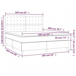 Acquista Letto a Molle con Materasso e LED Nero 160x200 cm in Tessuto con riferimento GHV-3135767 della ditta GARDENHOME