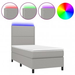 Acquista Letto a Molle Materasso e LED Grigio Chiaro 90x200 cm Tessuto con riferimento GHV-3134765 della ditta GARDENHOME