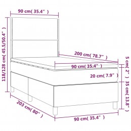 Acquista Letto a Molle Materasso e LED Grigio Chiaro 90x200 cm Tessuto con riferimento GHV-3134765 della ditta GARDENHOME