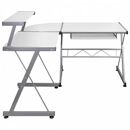Acquista Scrivania Computer Angolare Bianca 132x112x99 Legno Multistrato con riferimento GHV-20587 della ditta GARDENHOME