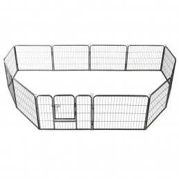 Acquista Box per Cani con 12 Pannelli in Acciaio 80x60 cm Nero con riferimento GHV-170573 della ditta GARDENHOME