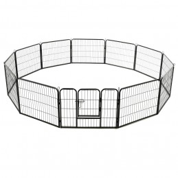 Acquista Box per Cani con 12 Pannelli in Acciaio 80x60 cm Nero con riferimento GHV-170573 della ditta GARDENHOME