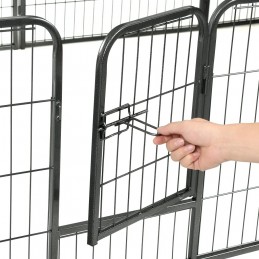 Acquista Box per Cani con 12 Pannelli in Acciaio 80x60 cm Nero con riferimento GHV-170573 della ditta GARDENHOME