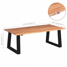 Acquista Tavolino da Caffè in Legno Massello di Acacia 110x60x40 cm con riferimento GHV-244996 della ditta GARDENHOME