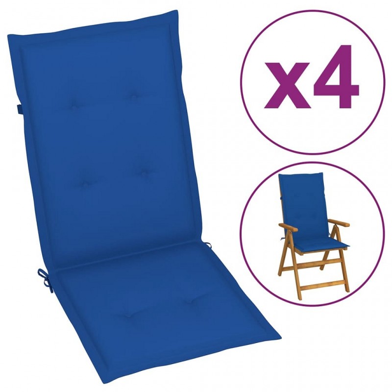 Acquista Cuscini per Sedie da Giardino 4 pz Blu Reale 120x50x3 cm con riferimento GHV-314117 della ditta GARDENHOME