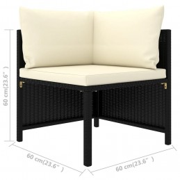 Acquista Set Divani da Giardino 4 pz con Cuscini in Polyrattan Nero con riferimento GHV-313518 della ditta GARDENHOME