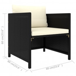 Acquista Set Divani da Giardino 4 pz con Cuscini in Polyrattan Nero con riferimento GHV-313518 della ditta GARDENHOME