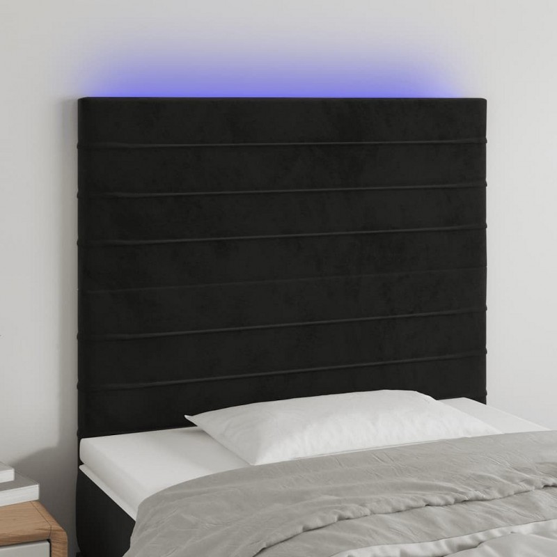 Acquista Testiera a LED Nera 100x5x118/128 cm in Velluto con riferimento GHV-3122608 della ditta GARDENHOME