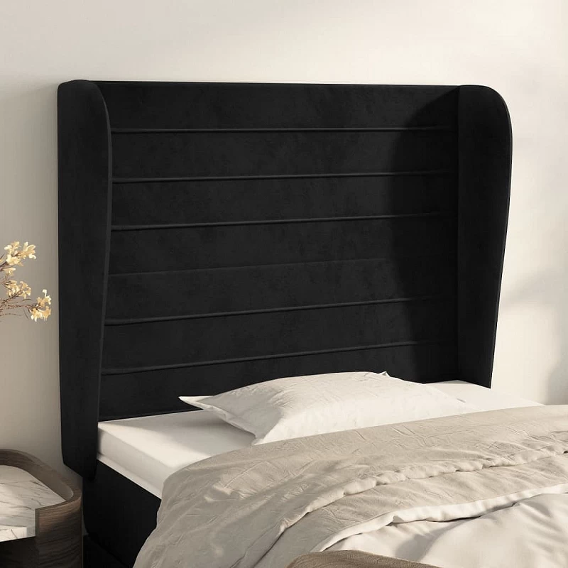 Acquista Testiera ad Orecchio Nera 103x23x118/128 cm in Velluto con riferimento GHV-3118140 della ditta GARDENHOME