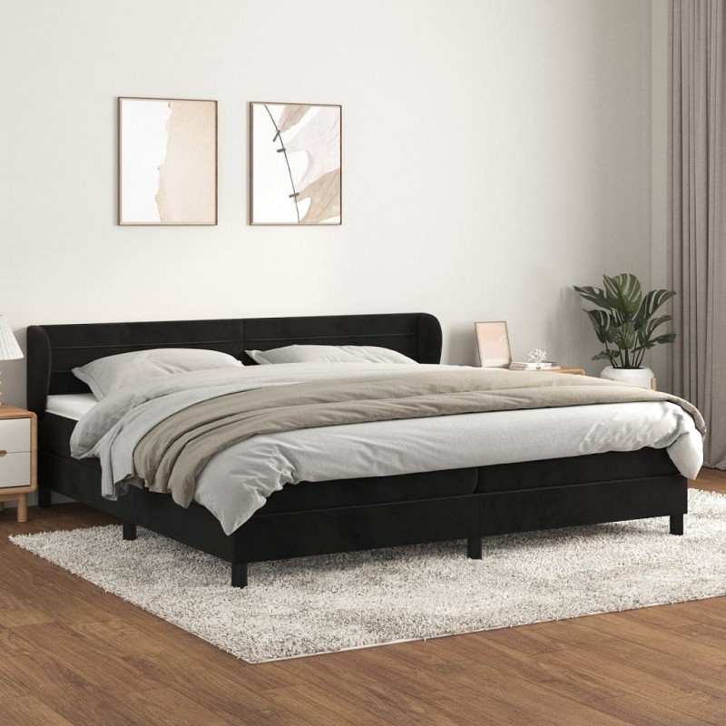 Acquista Giroletto a Molle con Materasso Nero 200x200 cm in Velluto con riferimento GHV-3127573 della ditta GARDENHOME