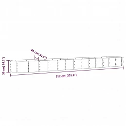 Acquista Vaso Giardino Acciaio Verniciato a Polvere 512x80x36 cm Grigio con riferimento GHV-318939 della ditta GARDENHOME