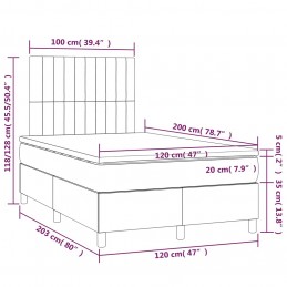 Acquista Letto a Molle Materasso e LED Grigio Scuro 120x200cm in Tessuto con riferimento GHV-3135022 della ditta GARDENHOME