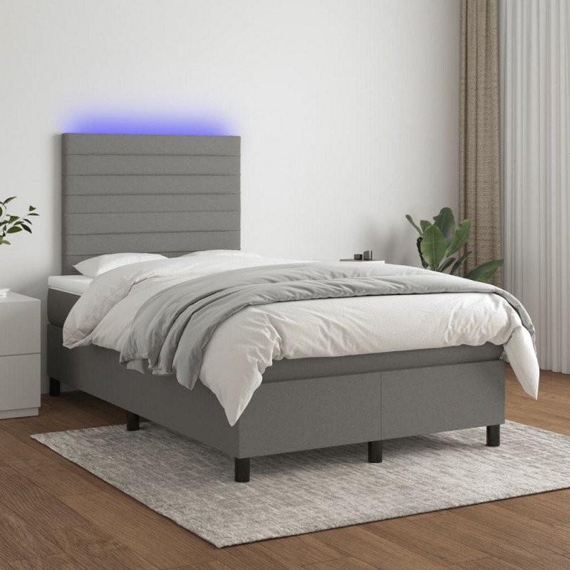 Acquista Letto a Molle Materasso e LED Grigio Scuro 120x200cm in Tessuto con riferimento GHV-3134942 della ditta GARDENHOME