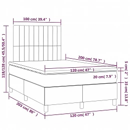Acquista Giroletto a Molle con Materasso Grigio Scuro 120x200 cm Tessuto con riferimento GHV-3141922 della ditta GARDENHOME