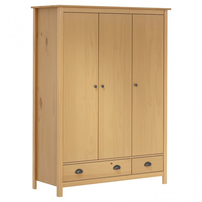 Acquista Armadio a 3 Ante Hill Range 127x50x170cm Legno Massello di Pino con riferimento GHV-288951 della ditta GARDENHOME