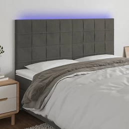 Acquista Testiera a LED GrigioScuro 160x5x118/128cm in Velluto con riferimento GHV-3122479 della ditta GARDENHOME