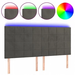 Acquista Testiera a LED GrigioScuro 160x5x118/128cm in Velluto con riferimento GHV-3122479 della ditta GARDENHOME