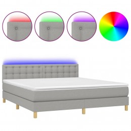Acquista Letto a Molle Materasso e LED Grigio Chiaro 180x200 cm Tessuto con riferimento GHV-3134053 della ditta GARDENHOME