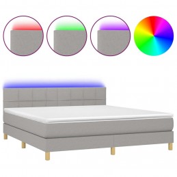 Acquista Letto a Molle Materasso e LED Grigio Chiaro 180x200 cm Tessuto con riferimento GHV-3133733 della ditta GARDENHOME