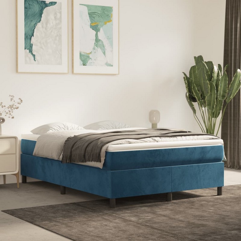 Acquista Giroletto a Molle con Materasso Blu Scuro 140x200 cm in Velluto con riferimento GHV-3144685 della ditta GARDENHOME