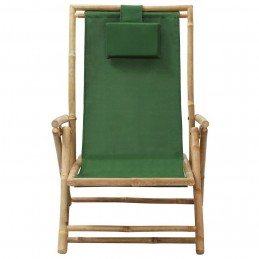 Acquista Sedia Reclinabile Relax Verde in Bambù e Tessuto con riferimento GHV-313027 della ditta GARDENHOME