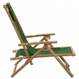 Acquista Sedia Reclinabile Relax Verde in Bambù e Tessuto con riferimento GHV-313027 della ditta GARDENHOME