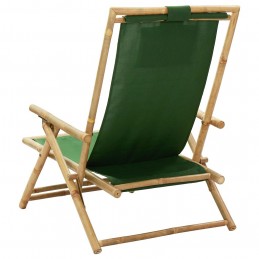 Acquista Sedia Reclinabile Relax Verde in Bambù e Tessuto con riferimento GHV-313027 della ditta GARDENHOME