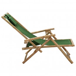 Acquista Sedia Reclinabile Relax Verde in Bambù e Tessuto con riferimento GHV-313027 della ditta GARDENHOME