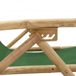 Acquista Sedia Reclinabile Relax Verde in Bambù e Tessuto con riferimento GHV-313027 della ditta GARDENHOME