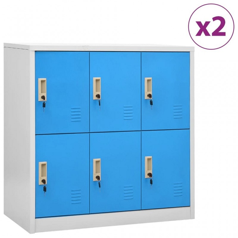 Acquista Armadietti e Chiavi 2pz Grigio Chiaro Blu 90x45x92,5cm Acciaio con riferimento GHV-3095232 della ditta GARDENHOME