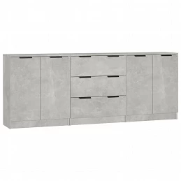 Acquista Credenze 3 pz Grigio Cemento in Legno Multistrato con riferimento GHV-3115783 della ditta GARDENHOME