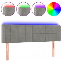 Acquista Testiera Grigio Chiaro a LED 147x16x78/88 cm in Velluto con riferimento GHV-3123284 della ditta GARDENHOME