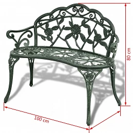 Acquista Panchina da Giardino 100 cm in Alluminio Pressofuso Verde con riferimento GHV-42166 della ditta GARDENHOME