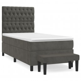Acquista Giroletto a Molle con Materasso Grigio Scuro 100x200 cm Velluto con riferimento GHV-3138008 della ditta GARDENHOME