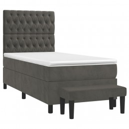 Acquista Giroletto a Molle con Materasso Grigio Scuro 100x200 cm Velluto con riferimento GHV-3138008 della ditta GARDENHOME
