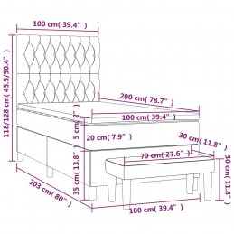 Acquista Giroletto a Molle con Materasso Grigio Scuro 100x200 cm Velluto con riferimento GHV-3138008 della ditta GARDENHOME