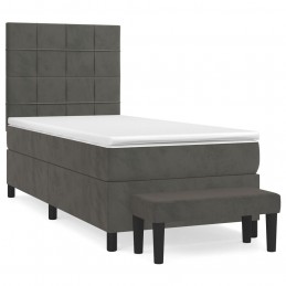 Acquista Giroletto a Molle con Materasso Grigio Scuro 100x200 cm Velluto con riferimento GHV-3137828 della ditta GARDENHOME