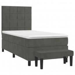 Acquista Giroletto a Molle con Materasso Grigio Scuro 100x200 cm Velluto con riferimento GHV-3137828 della ditta GARDENHOME