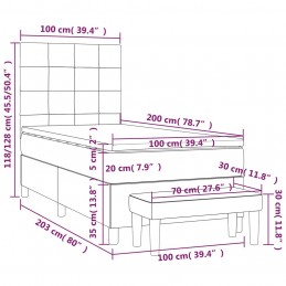 Acquista Giroletto a Molle con Materasso Grigio Scuro 100x200 cm Velluto con riferimento GHV-3137828 della ditta GARDENHOME