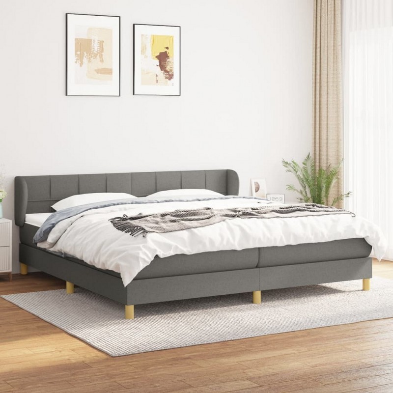 Acquista Giroletto a Molle con Materasso Grigio Scuro 200x200 cm Tessuto con riferimento GHV-3126830 della ditta GARDENHOME