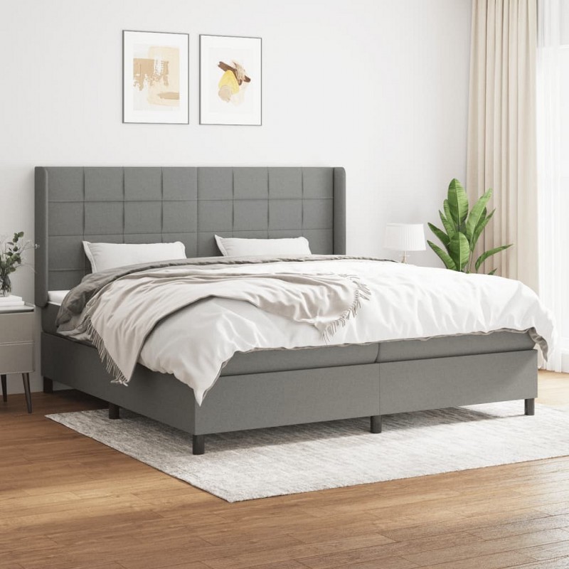 Acquista Giroletto a Molle con Materasso Grigio Scuro 200x200 cm Tessuto con riferimento GHV-3131458 della ditta GARDENHOME