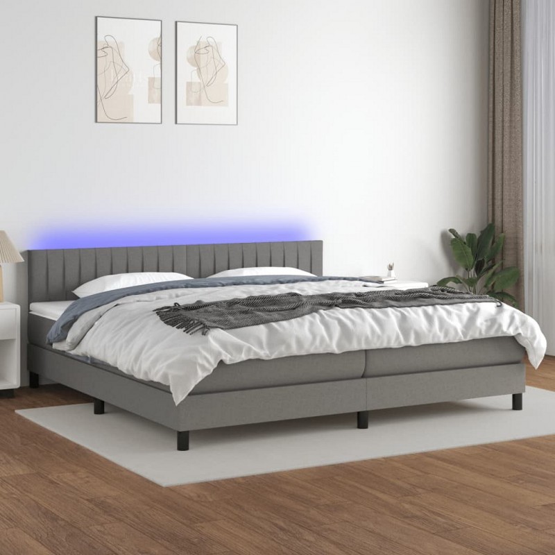 Acquista Letto a Molle Materasso e LED Grigio Scuro 200x200cm in Tessuto con riferimento GHV-3133342 della ditta GARDENHOME