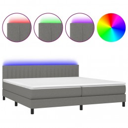 Acquista Letto a Molle Materasso e LED Grigio Scuro 200x200cm in Tessuto con riferimento GHV-3133342 della ditta GARDENHOME