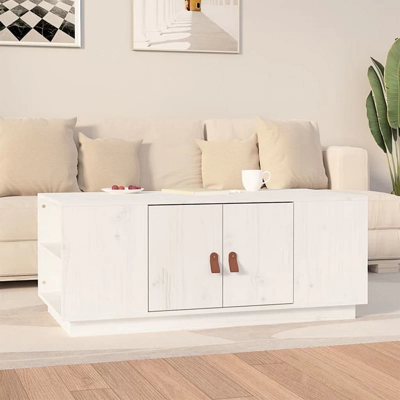 Acquista Tavolino da Salotto Bianco 100x50x41 cm Legno Massello di Pino con riferimento GHV-818256 della ditta GARDENHOME