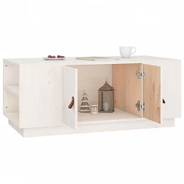 Acquista Tavolino da Salotto Bianco 100x50x41 cm Legno Massello di Pino con riferimento GHV-818256 della ditta GARDENHOME