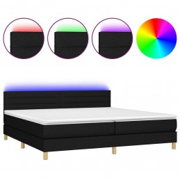 Acquista Letto a Molle Materasso e LED Nero 200x200cm in Tessuto con riferimento GHV-3133823 della ditta GARDENHOME