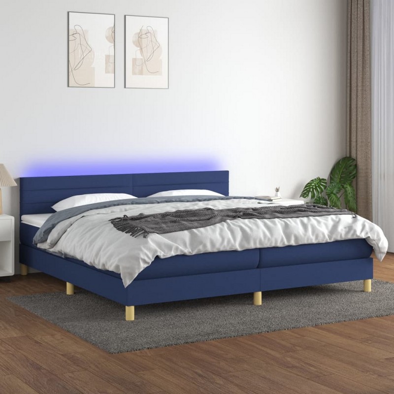 Acquista Letto a Molle Materasso e LED Blu 200x200cm in Tessuto con riferimento GHV-3133827 della ditta GARDENHOME